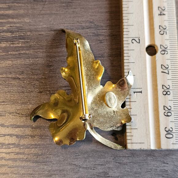 Vintage Hattie Carnegie Bumble Bee Maple Leaf Brooch - Picture 4 of 6